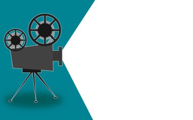 Metin yeri ile Retro sinema projektörü
