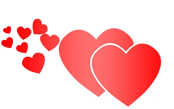 Röd hjärta ikon kärlek symbol set — Stockfoto