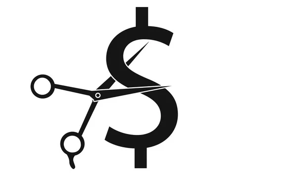 Scissors tool cut money dollar concept for business — Stock Photo, Image