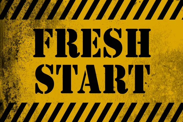 Fresh start sign yellow with stripes — Stock Photo, Image