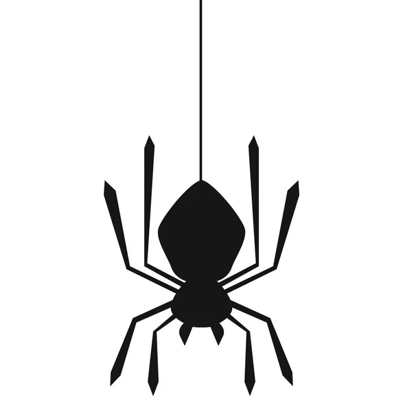 Spinne hängt aus Netz auf weißem Hintergrund — Stockfoto