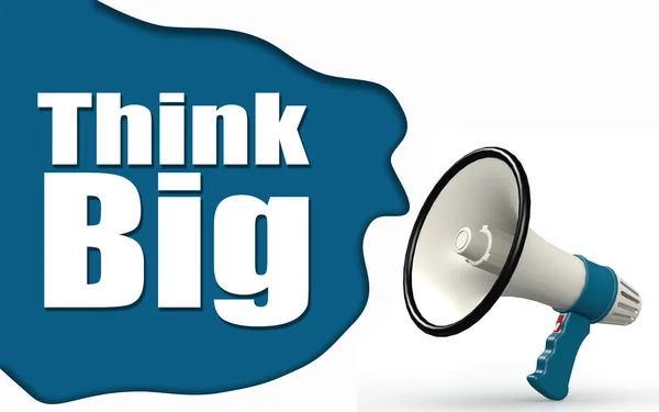 Think Big word with megaphone — Stock Photo, Image