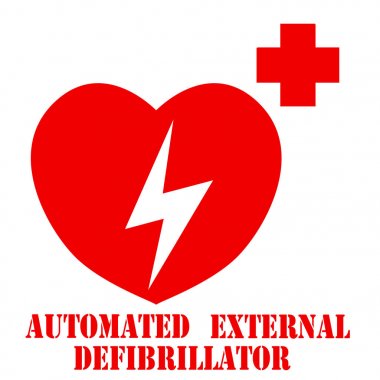AED veya otomatik dış defibrilatör işareti  