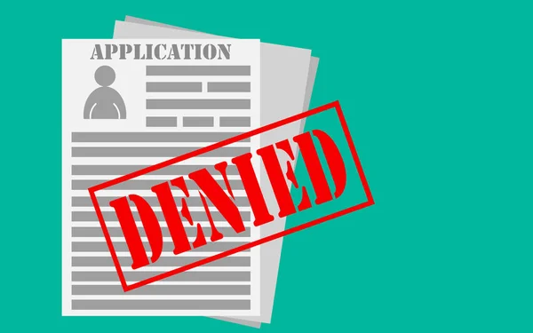 Denied stamp with application document — Stock Photo, Image