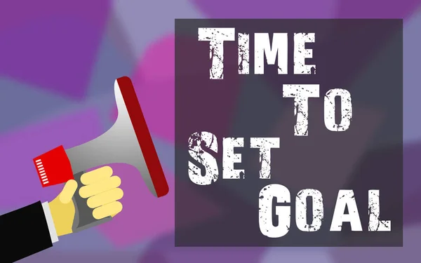 Time to set goal word with megaphone sound icon — Stock Photo, Image