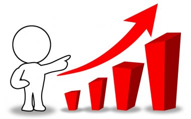 Bir grafiğe işaret eden kukla