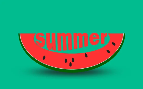 Scheibe Wassermelone und Aufschrift Sommer — Stockfoto