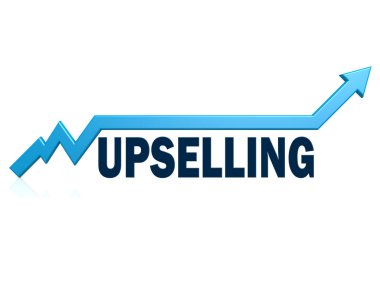 Mavi büyümek ok ile upselling kelime