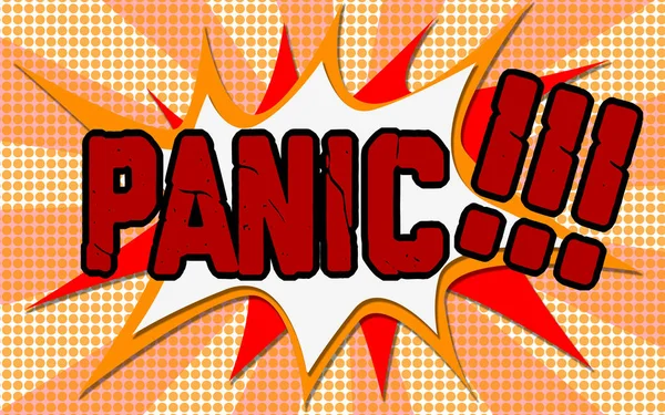 Panic text with comic book style — Stock Photo, Image