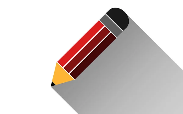 Значок плоского карандаша с длинной тенью — стоковое фото