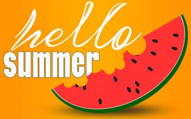 Dilim karpuz ile Merhaba yaz kelime