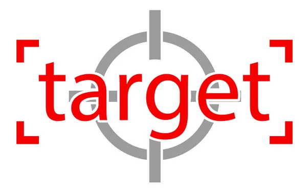 Red target word with scope icon — Stock Photo, Image