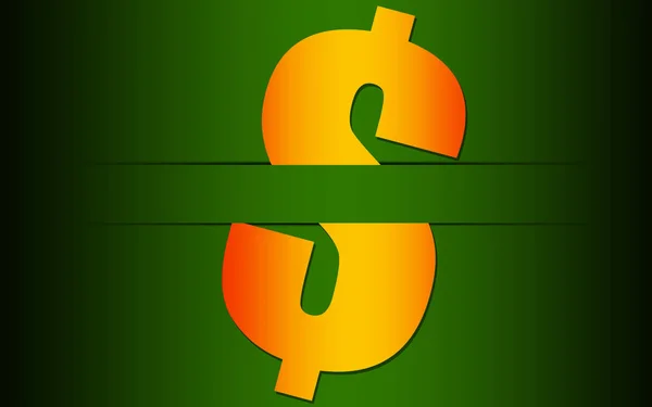 Dollar sign with green background