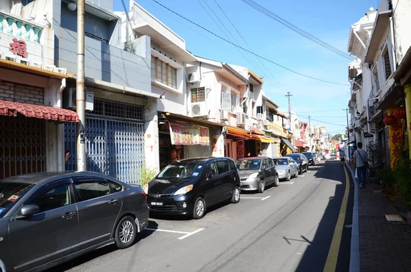 Vista de la calle Jonker en Melaka Malasia — Foto de Stock