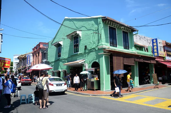 Vista de rua da rua Jonker em Melaka Malásia — Fotografia de Stock