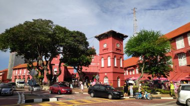 Malacca Malezya Christ Church & Dutch Square günü görünümü