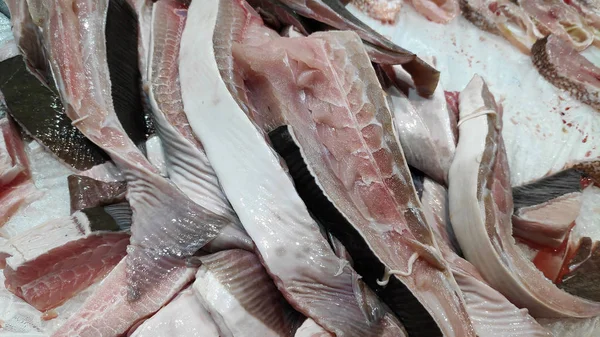 Raw stingray meat sold in local market