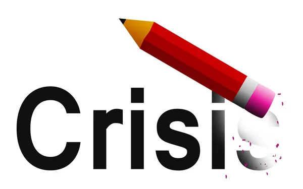 Erase crisis with pencil eraser — Stock Photo, Image