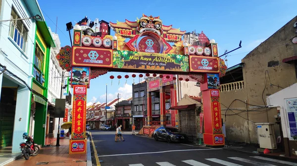 Pemandangan jalan kota tua di Melaka Malaysia — Stok Foto