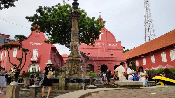 Fuente de la Reina Victoria en la Plaza de los Países Bajos en Malaca Malasia —  Fotos de Stock