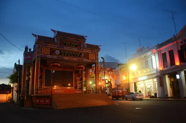 Pemandangan jalan kota tua di Melaka Malaysia — Stok Foto