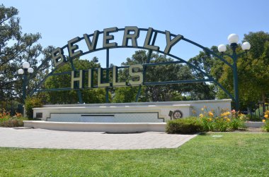 Los Angeles, ABD'de Los Angeles parkında Beverly Hills işareti