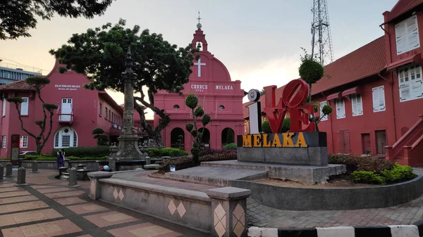 Tagesansicht der Christuskirche und des holländischen Platzes in Malakka Malaysia — Stockfoto