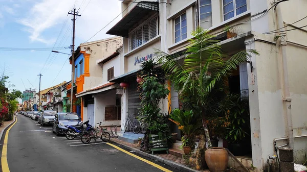 Vista de la calle Jonker en Melaka Malasia — Foto de Stock