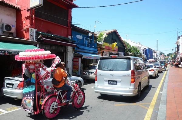 Vista de rua da rua Jonker em Melaka Malásia — Fotografia de Stock