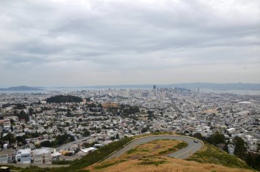 Skyline San Francisco California ABD' de, Twin Peaks itibaren.
