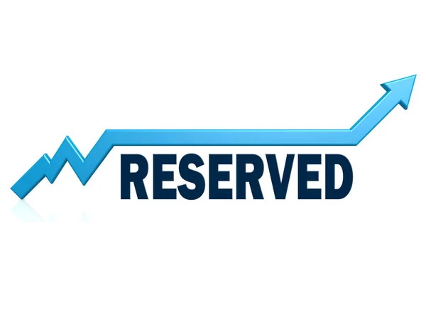 Reserved word with blue grow arrow — Stock Photo, Image