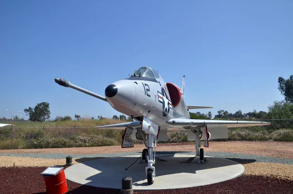 A-4C Skyhawk fighter plane display inside Flying Leatherneck Avi — Stock Photo, Image