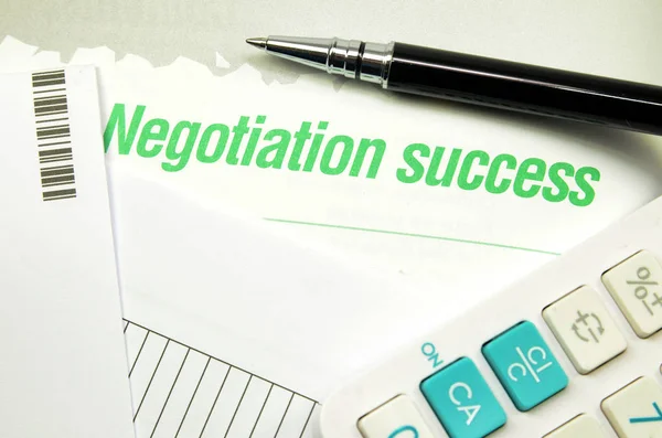 Negotiation success printed on a book — Stock Photo, Image