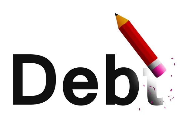 Erase debt with pencil eraser — Stock Photo, Image