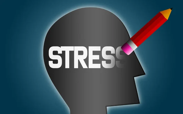 Erase stress word from human head — Stock Photo, Image