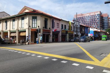 Singapur küçük Hindistan sokak görünümü