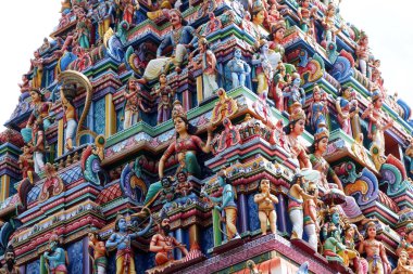 Singapur küçük Hindistan 'da Sri Veerama Kaliamman Temple