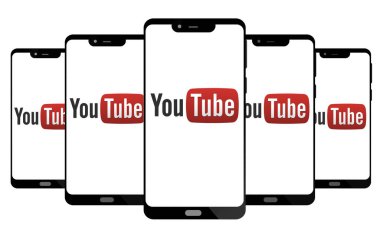 Ekran akıllı telefon YouTube logosu