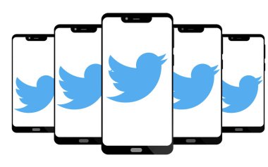 Twitter logosu ekranda akıllı telefon