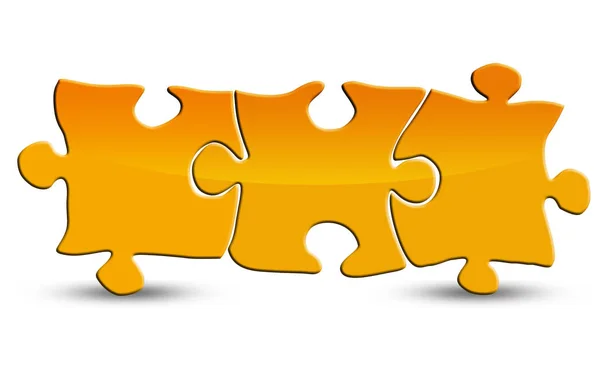 Yellow blank puzzle isolated on white — Stock Photo, Image