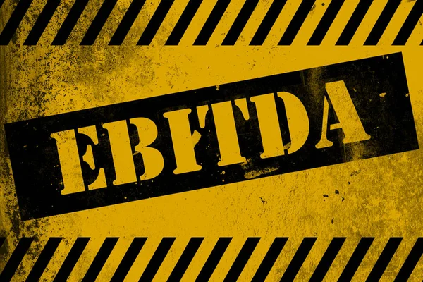 Ebitda segno giallo con strisce — Foto Stock