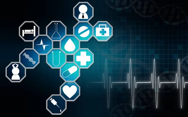 Medizinische Symbole mit blauem Hintergrund — Stockfoto