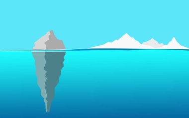 Su altında bir görünüm ile okyanusta Buzdağı