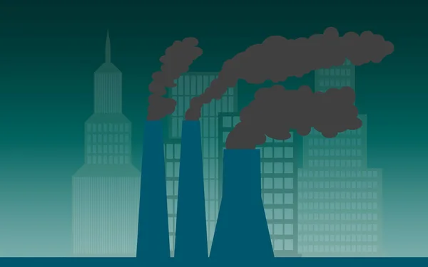 Město a průmysl se znečištěním ovzduší — Stock fotografie