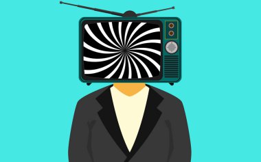 Tv'de televizyon kafalı adam