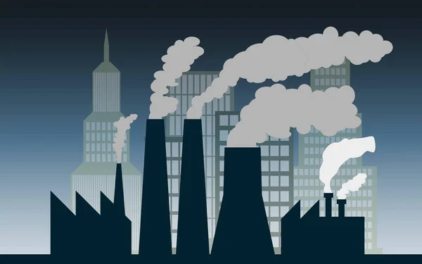 大気汚染のある都市と産業 — ストック写真