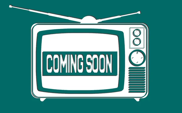 Retro old vintage television with coming soon word — Stock Photo, Image