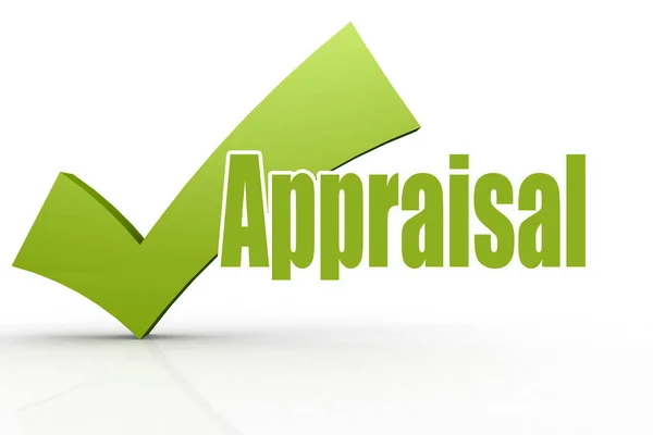 Appraisal word with green checkmark — Stock Photo, Image