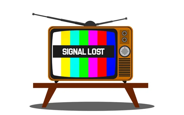 Retro stary zabytkowe telewizja z sygnał Lost słowo — Zdjęcie stockowe