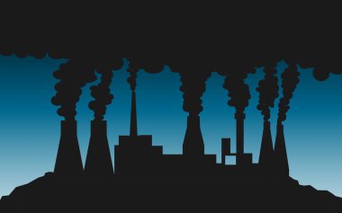 Sigara sanayi tesisi silueti